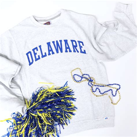 University Of Delaware Arched Delaware Crew Neck Sweatshirt Ash