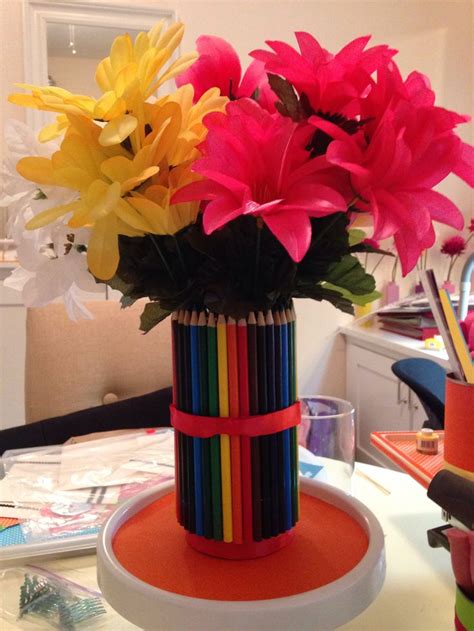 Diy Colored Pencil Vase For Teacher T Color Pencil Vase Teacher