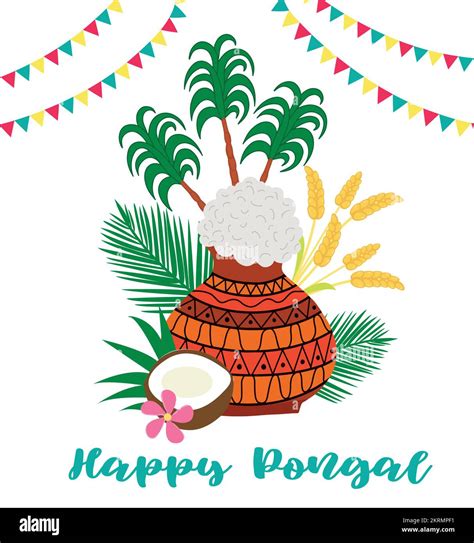 Illustration Of Happy Pongal Greeting Background Stock Vector Image