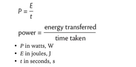 Calculating Power Energy Transfer Power Math