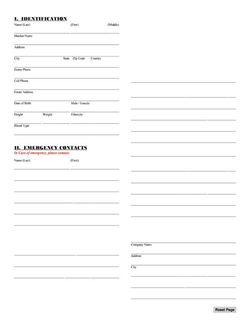 Personal Health Record Template 2020 Fill And Sign Printable Template