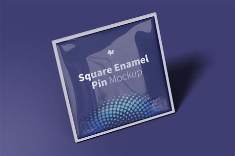 Square Enamel Pin Psd Mockup Original Mockups