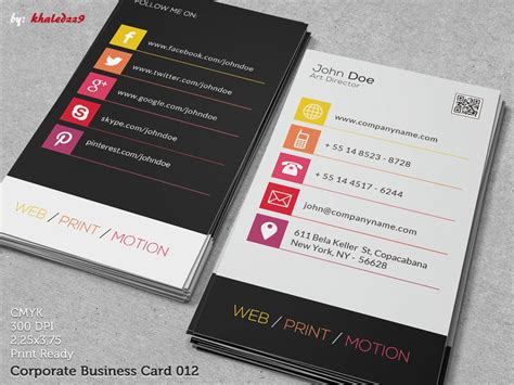 Are you looking for some top of the shelf corporate business card designs? Corporate Business Card 012 by khaledzz9 on DeviantArt