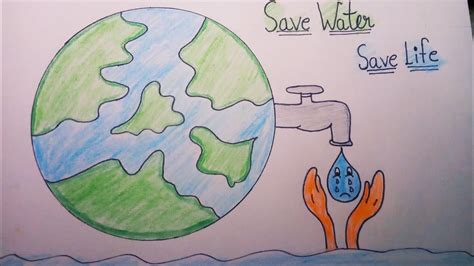 How To Draw Save Water Drawing Youtube