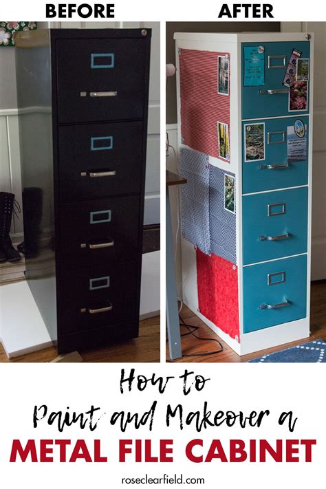 Remove the old hardware off of the front of the drawers. How to Paint and Makeover a Metal File Cabinet | Filing ...