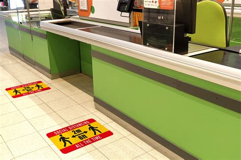 Warning Floor Decals Safety Stickers Keep Distance With R10 Anti Slip