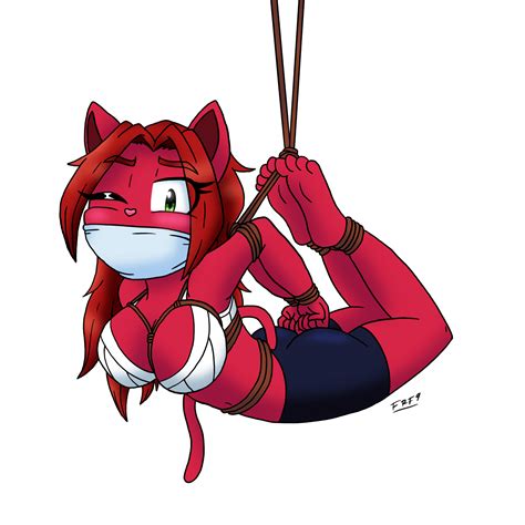 Rule 34 Anthro Anthro Only Bondage Bound Breasts Female Frefer9 Furry Furry Only Gag Gagged