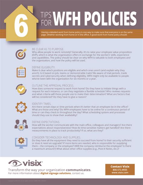 6 Tips For Work From Home Policies Free Infographic Visix