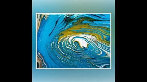 Acrylic Paint Pouring Blue Gold And Bronze Chatty Youtube