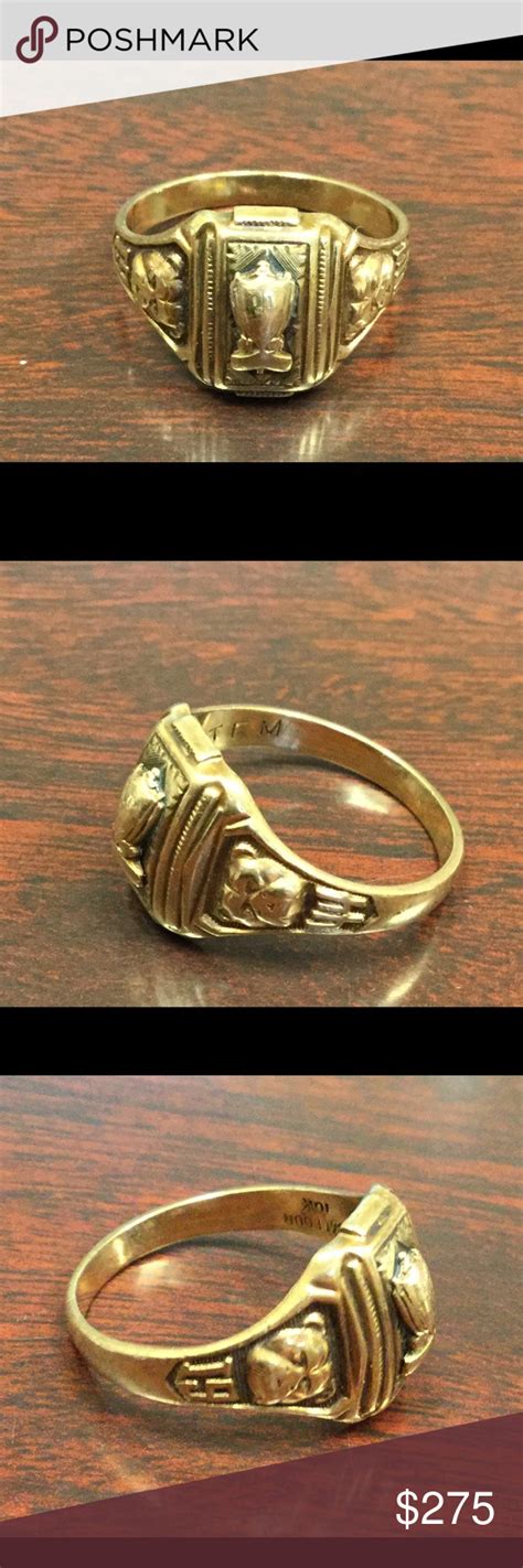 Vintage 1944 Baton Rouge Hs Class Ring 10 Karat Gold Made By Balfour
