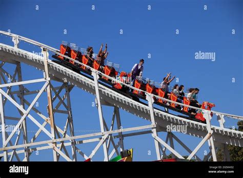 Luna Park Roller Coaster Train Ride Saint Kilda Melbourne Vic Australia