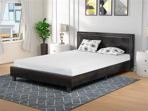 Mecor Black Queen Size Bed Frame - Faux Leather ...