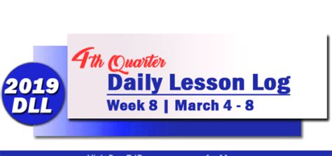 Week 6 3rd Quarter Daily Lesson Log DLL Update Dec 3 7 2018