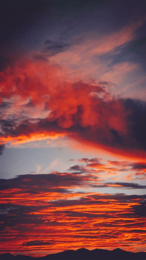 Colorful Clouds Orange Sunset 1080x1920 Wallpaper Colorful Clouds