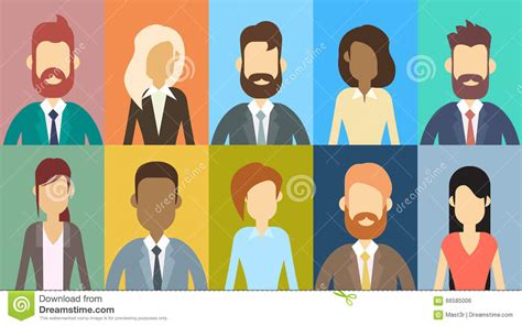 Profile Avatar Set Icon Business People, Portrait Businesspeople ...