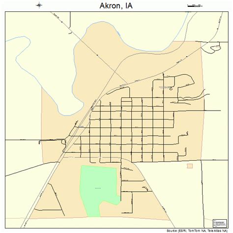 Akron Iowa Street Map 1900775