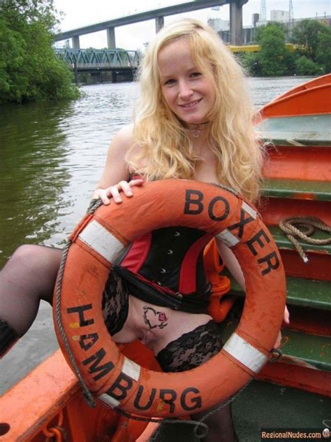 German Pussy Flashing On Boat In Hamburg Nude Photos