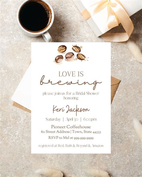 Love Is Brewing Bridal Shower Invitation Coffee Bridal Etsy
