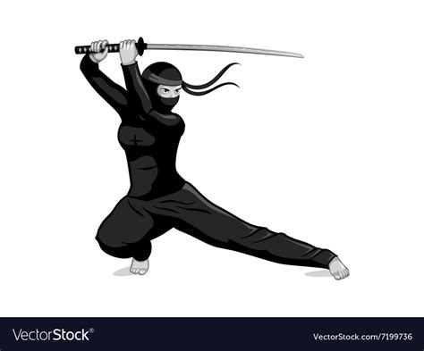 Female Ninja Royalty Free Vector Image Vectorstock