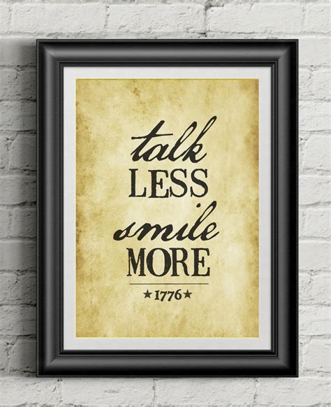 Hamilton Talk Less Smile More 11x14 Poster Print Etsy