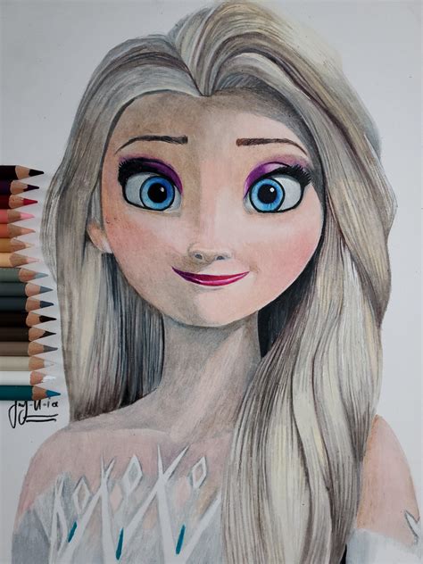 Elsa Drawing Pencil Sketch Colorful Realistic Art Images Drawing
