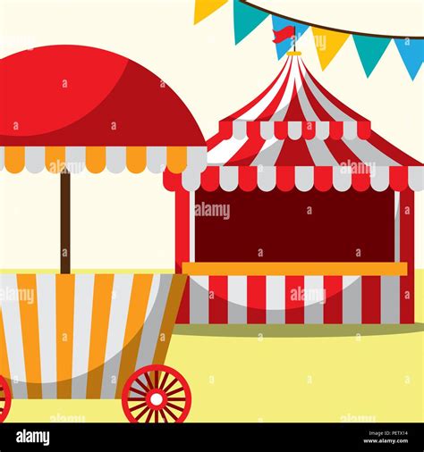 Tent And Food Booth Carnival Fun Fair Festival Stock Vector Image Art