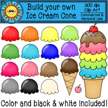 Build Your Own Ice Cream Cone Clip Art By Deeder Do Designs TpT