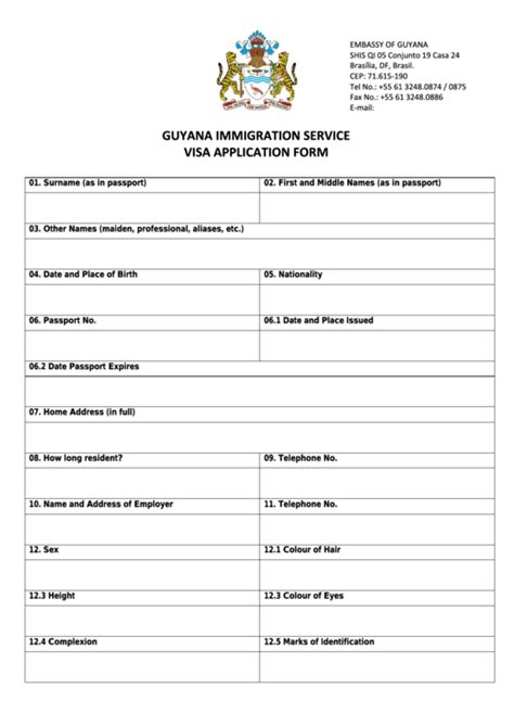Guyana Passport Renewal Form Printable Printable Forms Free Online