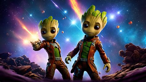 1920x1080 Baby Groot Duo Laptop Full Hd 1080p Hd 4k Wallpapers Images