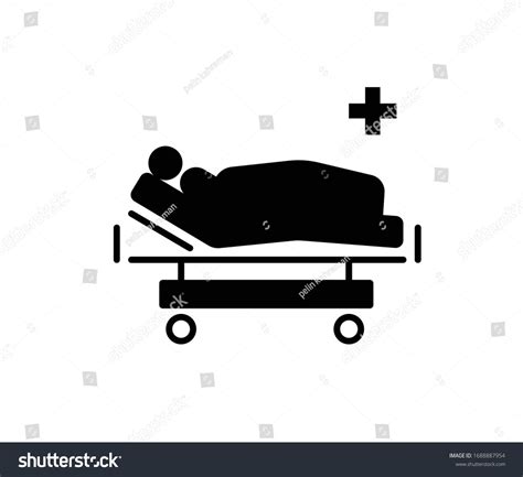 Patient Hospital Bed Getting Treatment Illustration Stock Vector