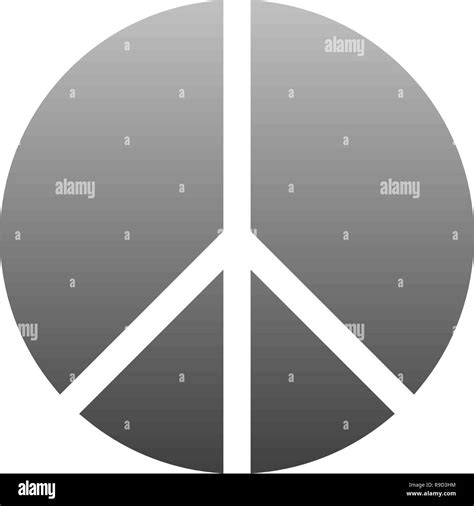 Peace Symbol Icon Medium Gray Simple Gradient Segmented Shapes