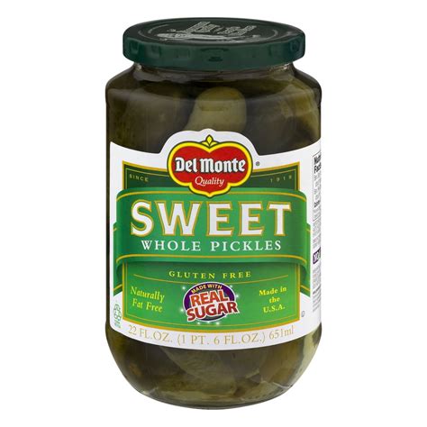 Del Monte Sweet Whole Pickles 220 Fl Oz