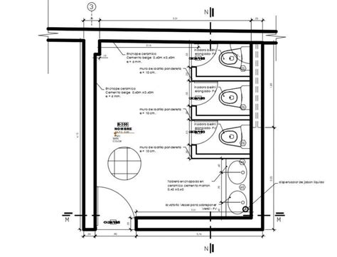 CAD Plan Of Sanitary Public Toilet Autocad Software File Cadbull