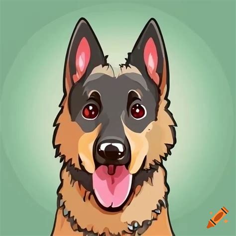 Cartoon German Shepherd Dog On Craiyon