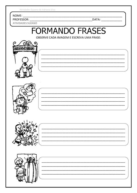 Trabalhando Formação De Frases E Produção De Texto Em Pdf