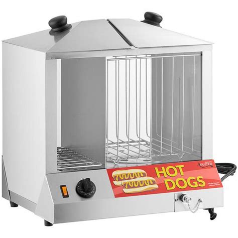 A Hot Dog Oven With The Door Open And An Ad For Hot Dogs On It