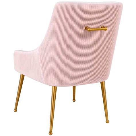 Beatrix Pleated Chair Blushbrushed Gold Legs Side Chairs Velvet