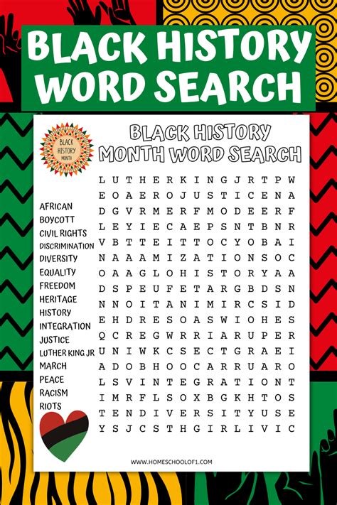 Free Printable Black History Word Search Puzzles Printable Templates