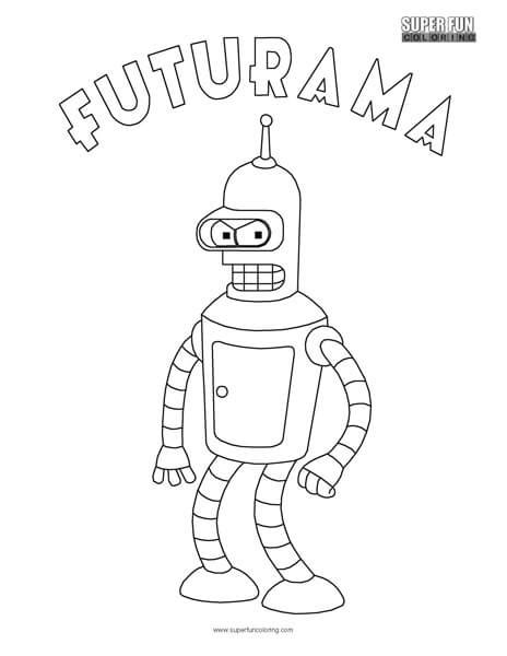 Bender Futurama Coloring Sheet Super Fun Coloring
