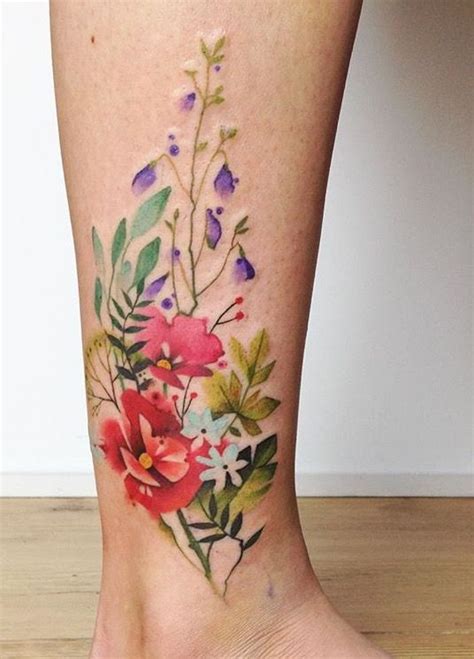 Watercolor Tattoo Aga Yadou Watercolor Flower Tattoo Tattooviral
