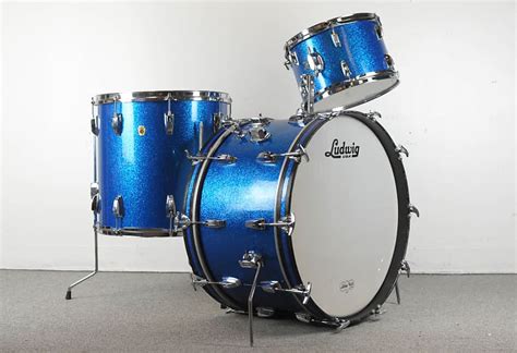 1960s Ludwig Blue Sparkle New Yorker Drum Set Reverb