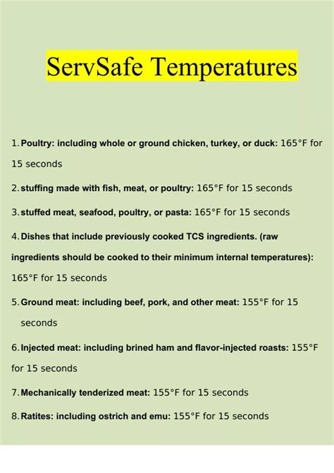 Summary ServSafe Temperatures Study Guide 2023 Complete Solutions | 100