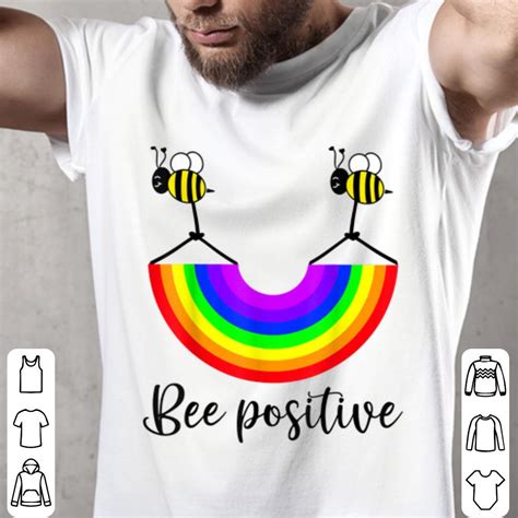 Bee Positive Lgbt Rainbow Positivity Lesbian Gay Pride T Shirt