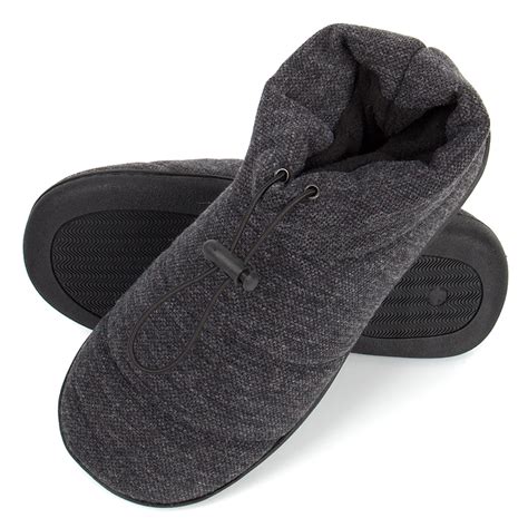Hanes Mens Slipper Boot House Shoes With Memory Foam Indoor Outdoor Sole