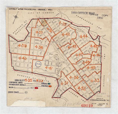 1950 Census Enumeration District Maps New Jersey Nj Camden County