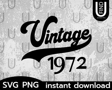 Vintage 1972 svg 1972 svg 1972 Birthday Birthday svg and | Etsy