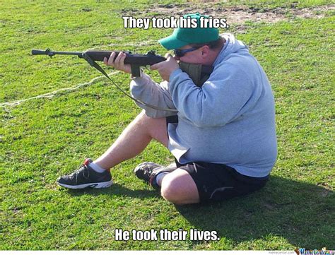 Fat Guy With A Gun By Benfischer501 Meme Center