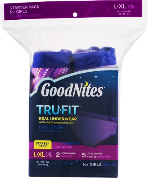 Goodnites Tru Fit Real Underwear Starter Pack For Girls L Xl