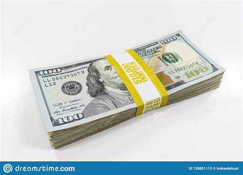 Hundred Dollar Bills With Currency Strap Stock Image Image Of Bank