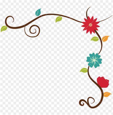 Free Download Hd Png Flower Decorative Border Vector Flowers Border